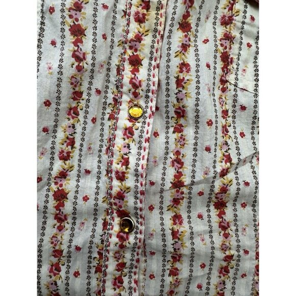 Wrangler 20X Shirt Womens M Oranges Pearl Snap Up Rancher Cowgirl Rodeo Farmer - Picture 4 of 7